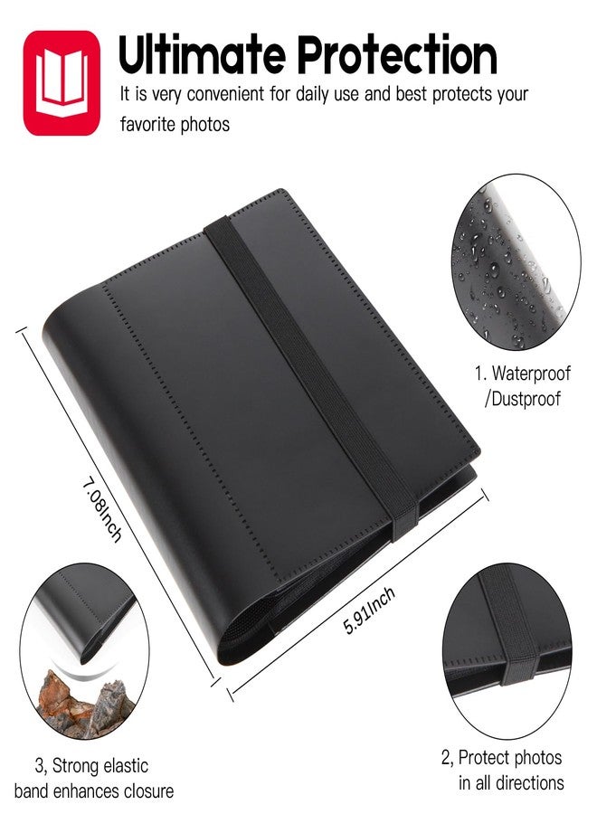 Aevdor Small Photo Album 4x6 Photos Black Inner Page with Strong Elastic band, Each Small Album Holds 64 Photos, 4x6 Mini Book Photo Pictures Album Birthday Christmas Photo Albums Wedding Anniversary (Black) - Image 3